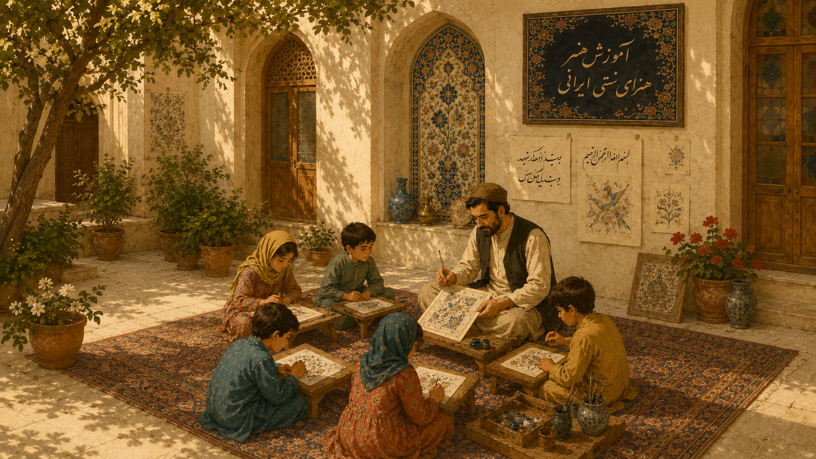 Kunst class at Simorgh Kid