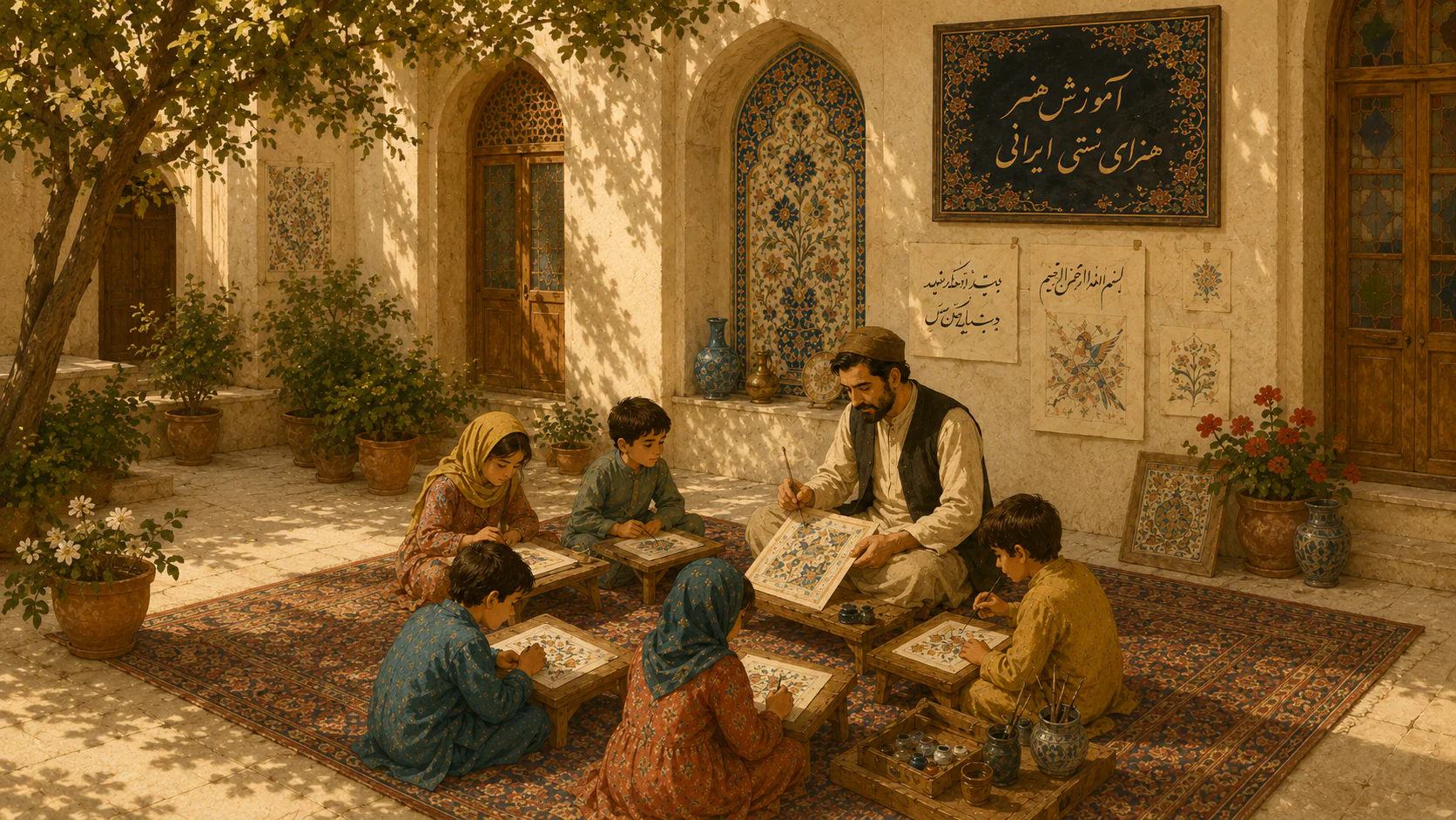 Kunst class at Simorgh Kids